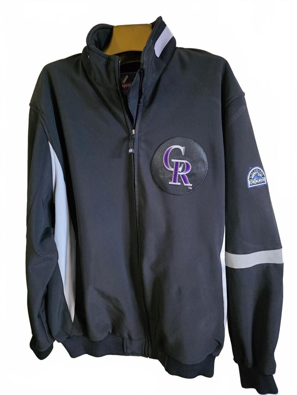 Vintage 90's Majestic Colorado Rockies 2XL Black Therma Base Jacket